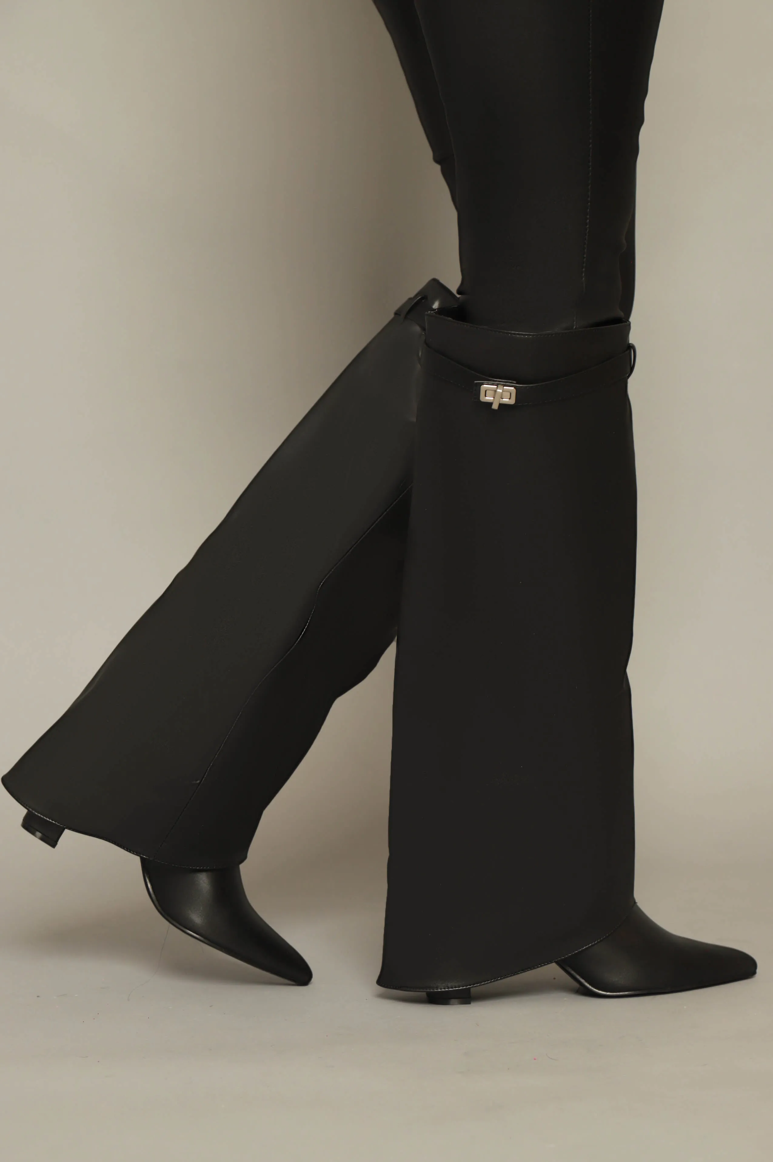 Bet On It Faux Leather Foldover Boots - Black sold by Swankaposh