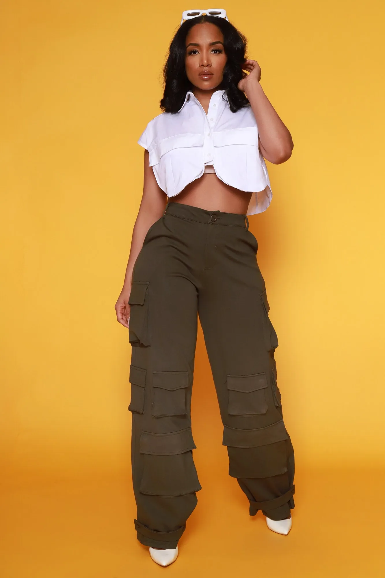 Just Friends Sleeveless Oversized Crop Top - White sold by Swankaposh product image thumbnail 5