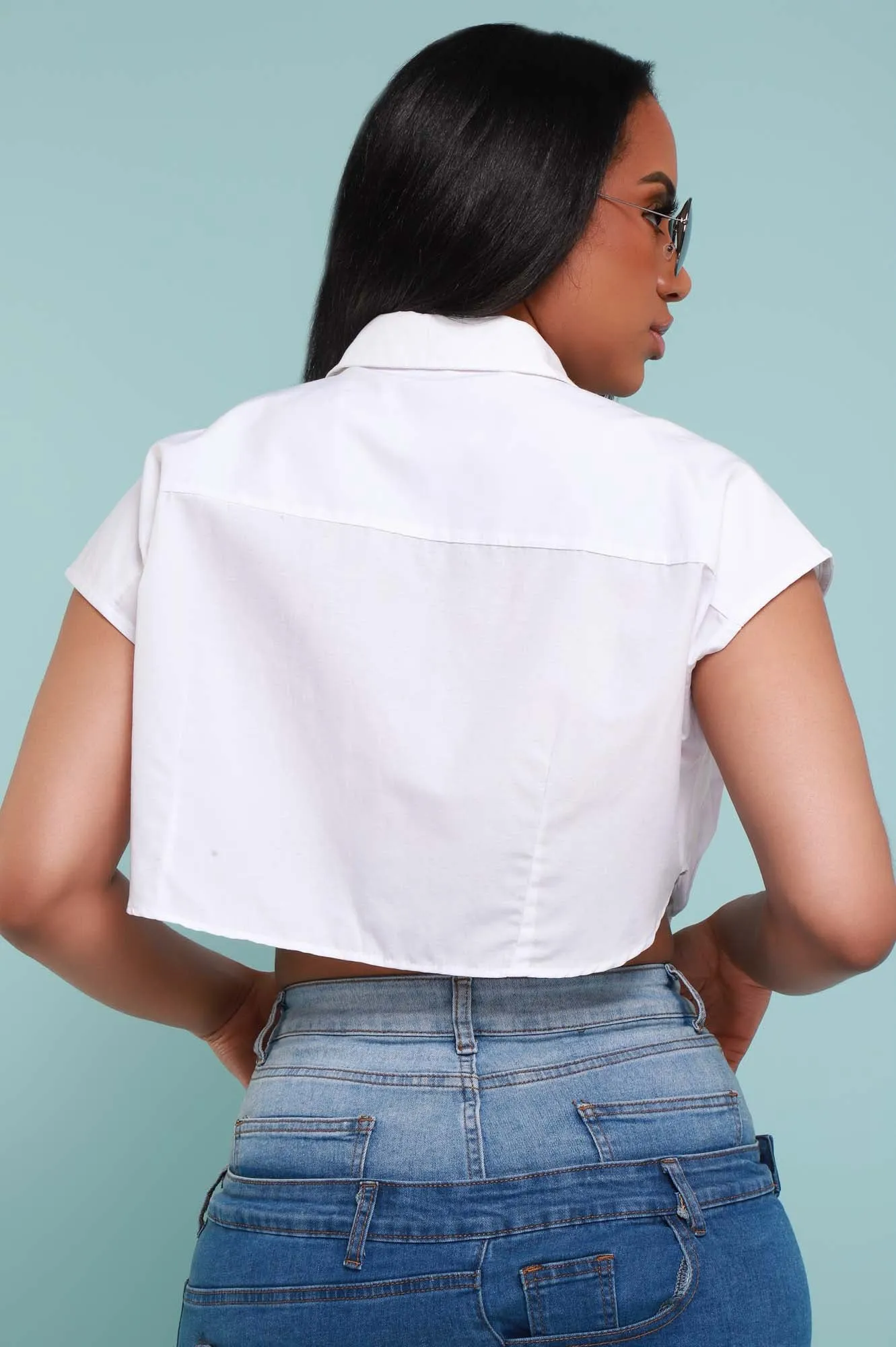 Just Friends Sleeveless Oversized Crop Top - White sold by Swankaposh product image thumbnail 3