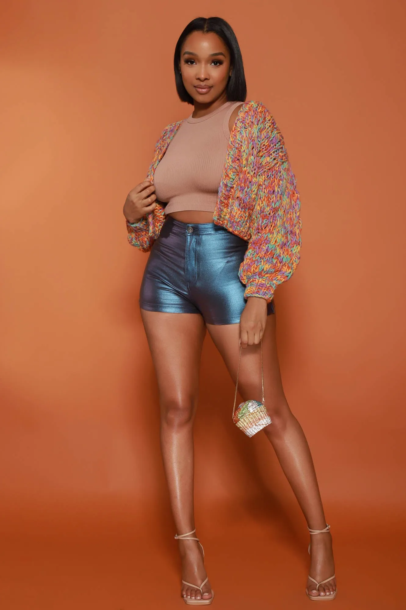 Stand Out Chunky Knit Cardigan Sweater - Multicolor sold by Swankaposh