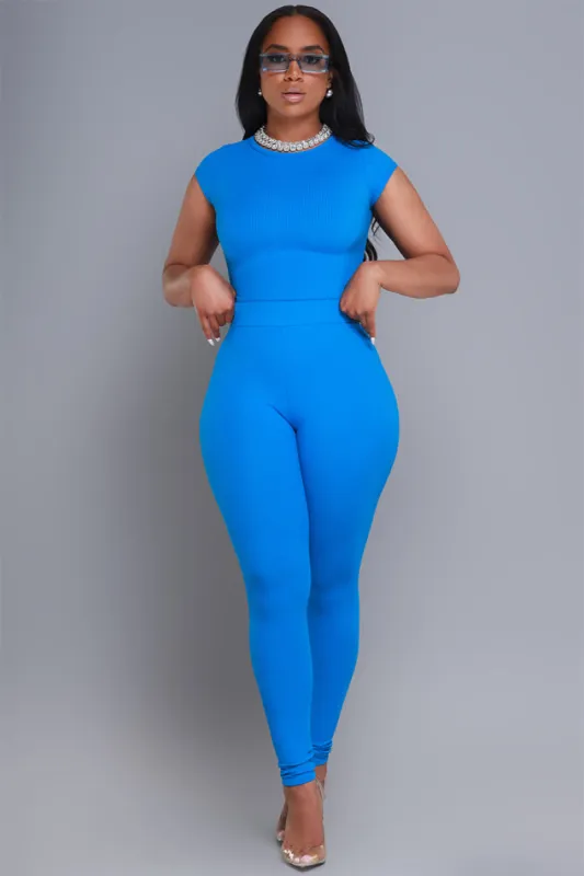 Sweet Tart Cellulite Deleter Ribbed Leggings - Royal Blue sold by Swankaposh