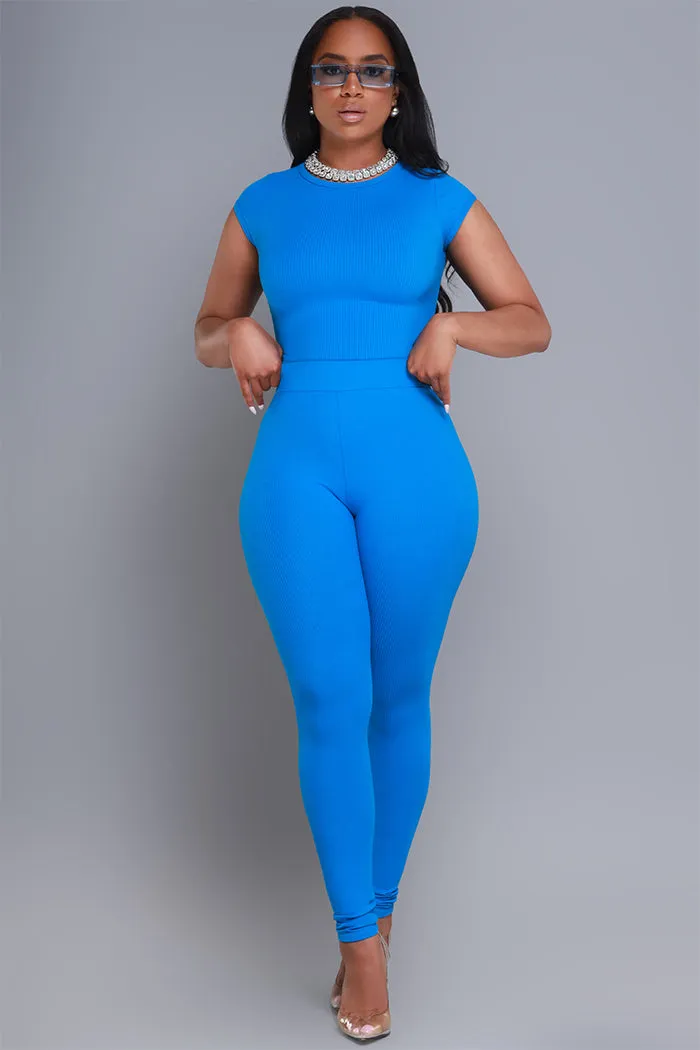 Sweet Tart Cellulite Deleter Ribbed Leggings - Royal Blue sold by Swankaposh