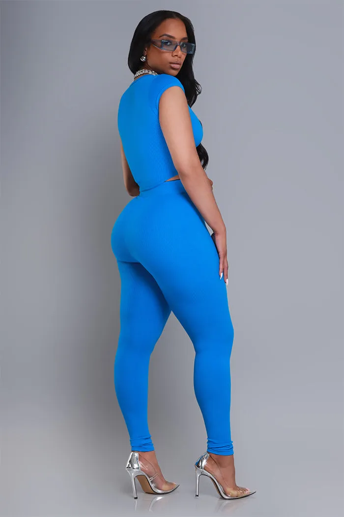 Sweet Tart Cellulite Deleter Ribbed Leggings - Royal Blue sold by Swankaposh product image thumbnail 5