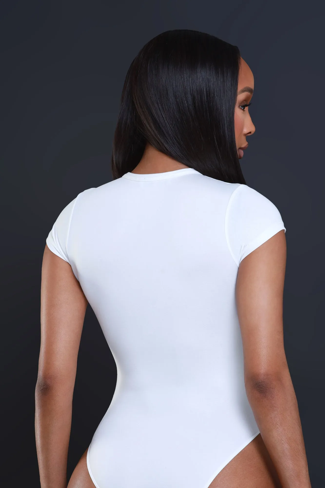 Swankaposh Logo Short Sleeve Bodysuit - White/Black sold by Swankaposh product image thumbnail 3