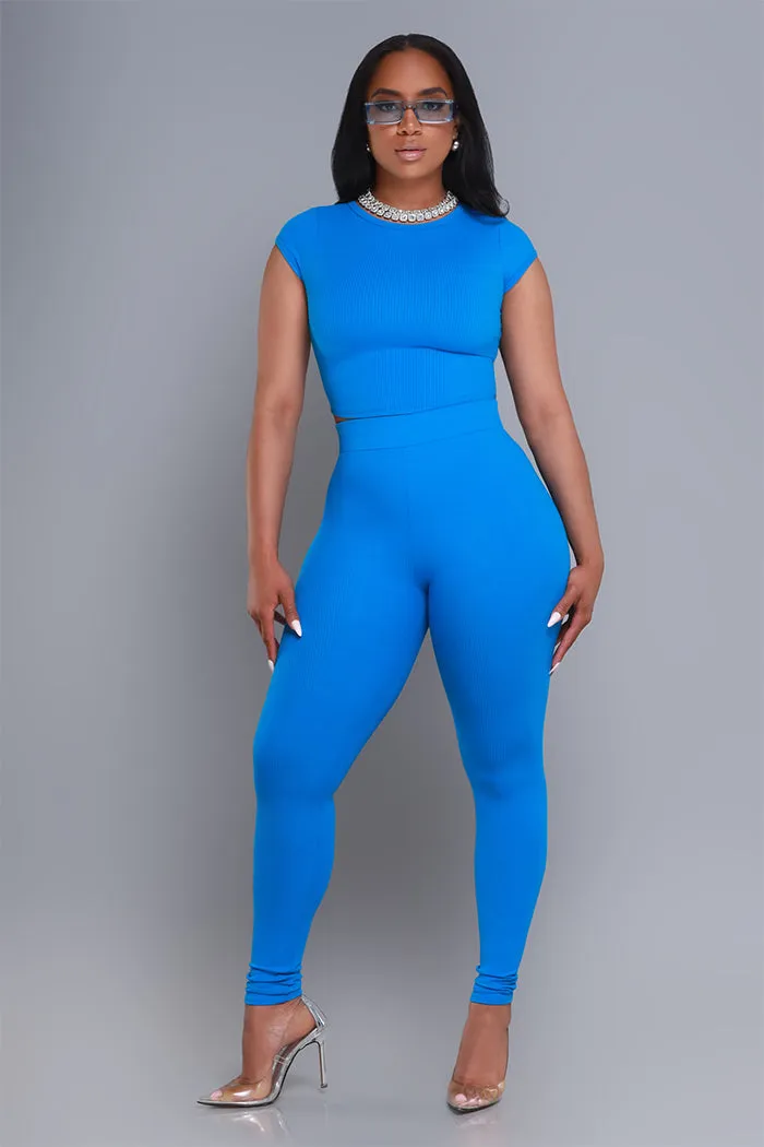 Sweet Tart Cellulite Deleter Ribbed Leggings - Royal Blue sold by Swankaposh product image thumbnail 4
