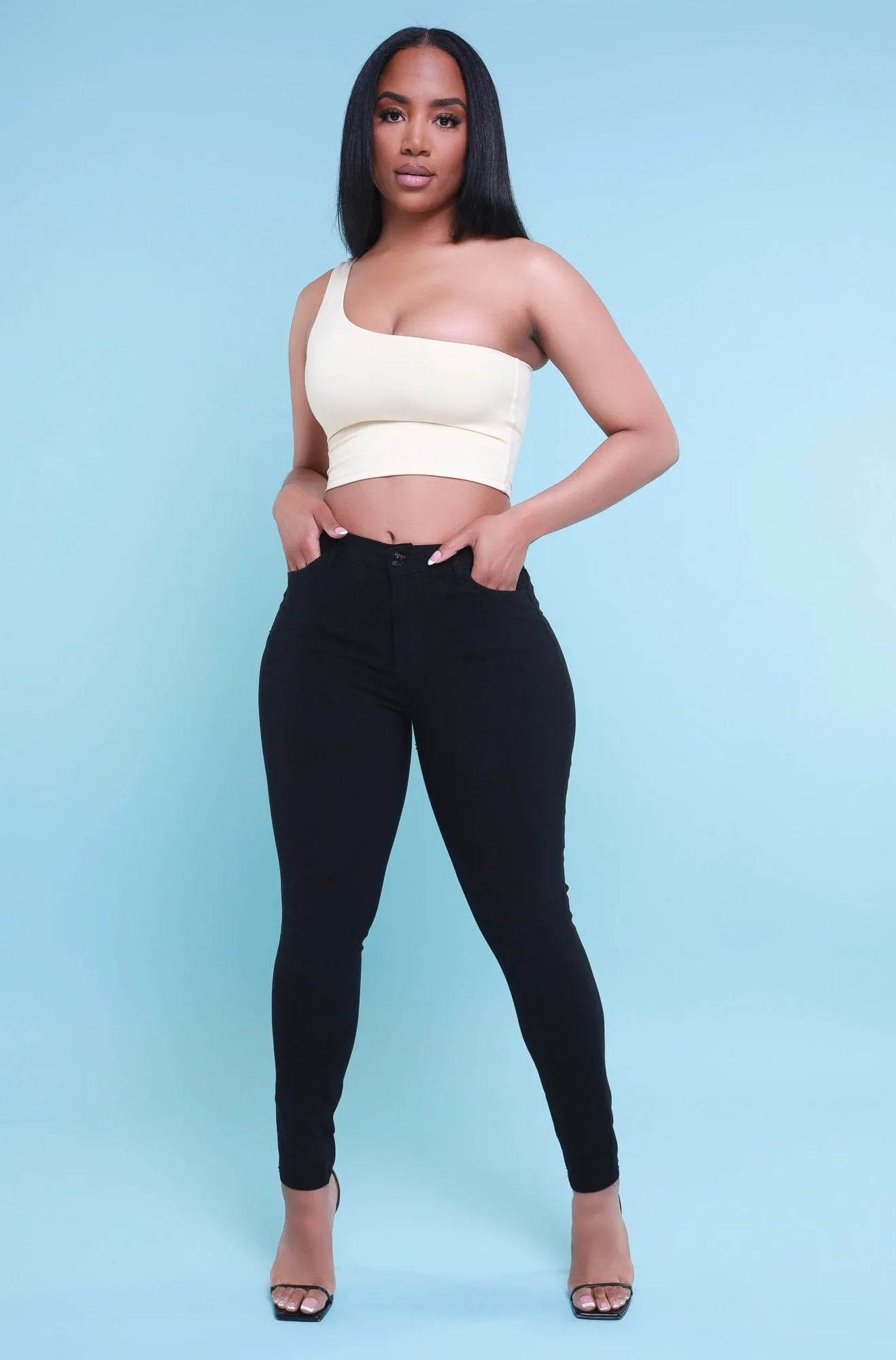 Circus One Shoulder Crop Top - Cream sold by Swankaposh product image thumbnail 2