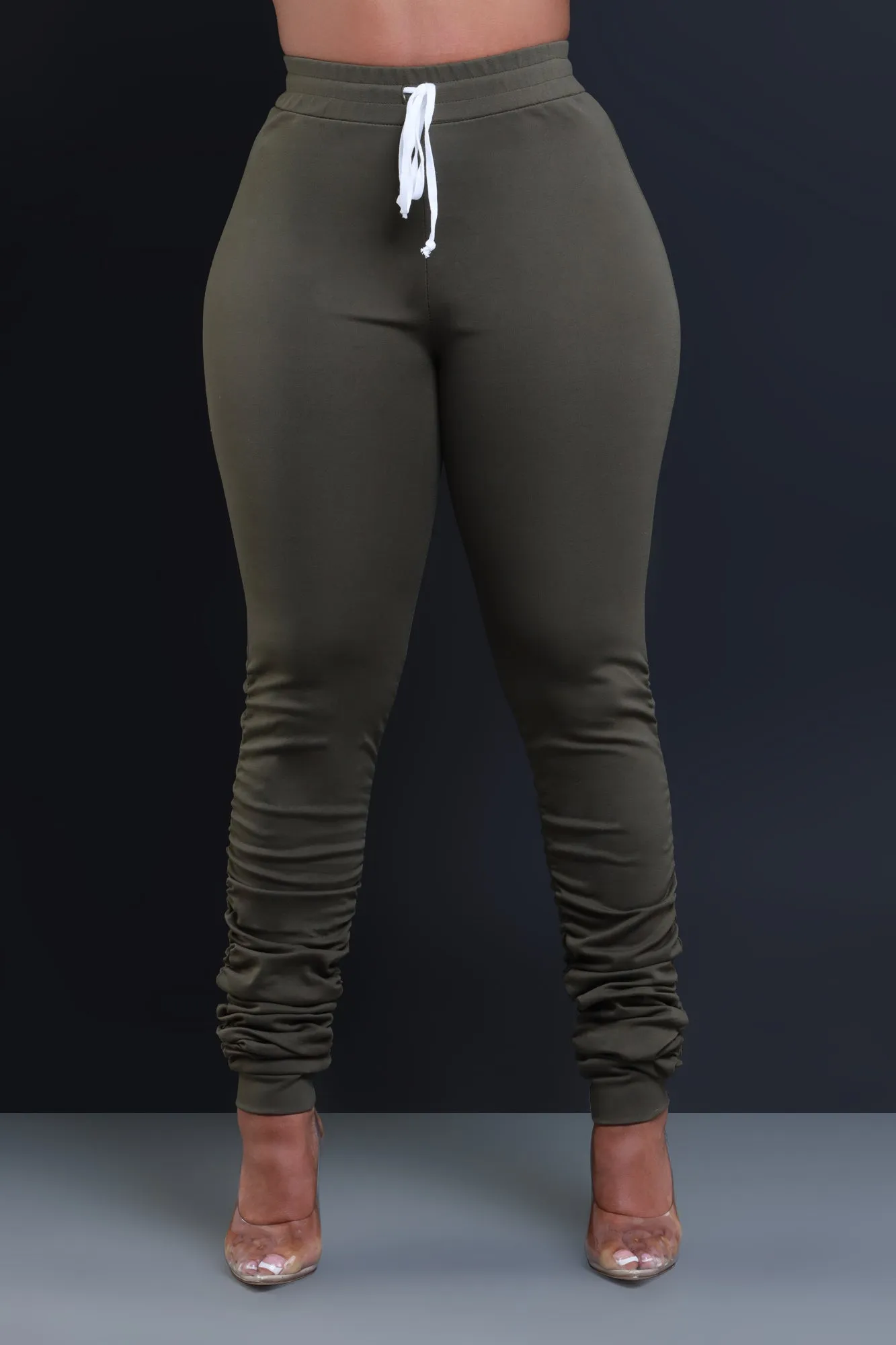 Now Or Never Ruched Leggings - Olive sold by Swankaposh product image thumbnail 2