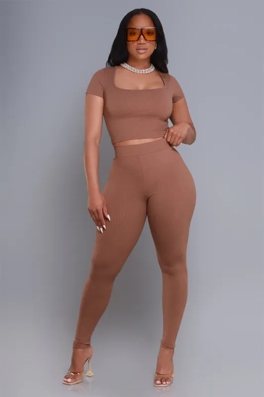 Sweet Tart Cellulite Deleter Ribbed Leggings - Carob Brown sold by Swankaposh