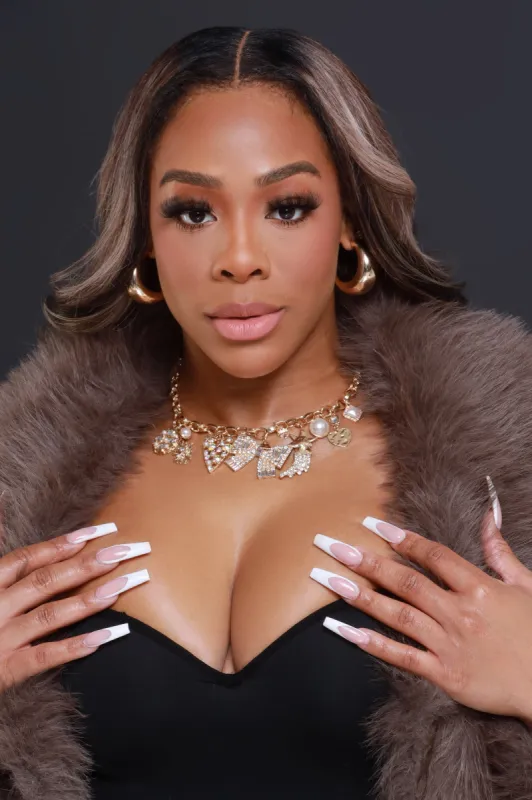 So Delicate Rhinestone Charm Necklace Set - Gold sold by Swankaposh