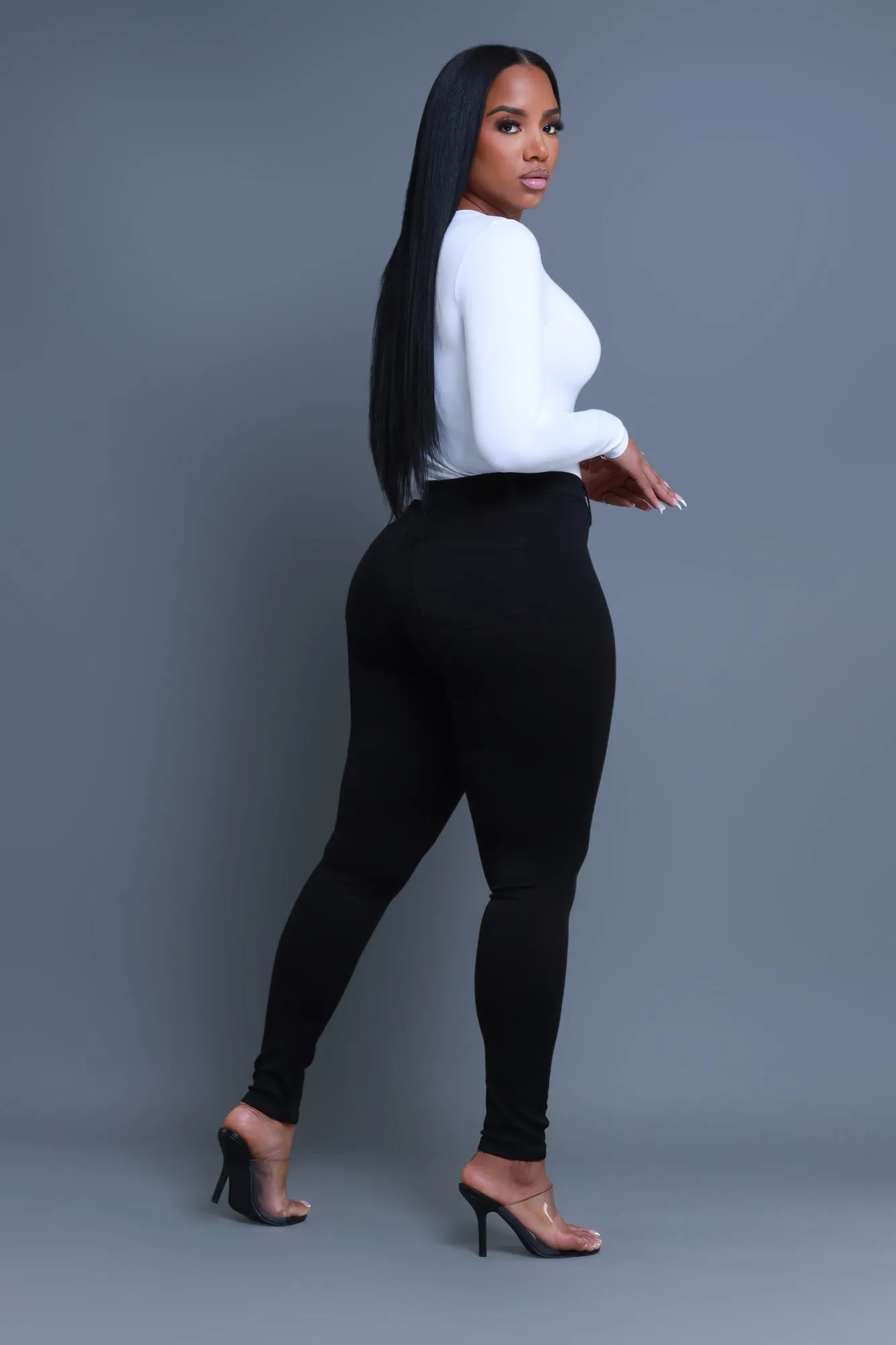 Look Back Butt Lifting High Rise Jeans - Black sold by Swankaposh product image thumbnail 3