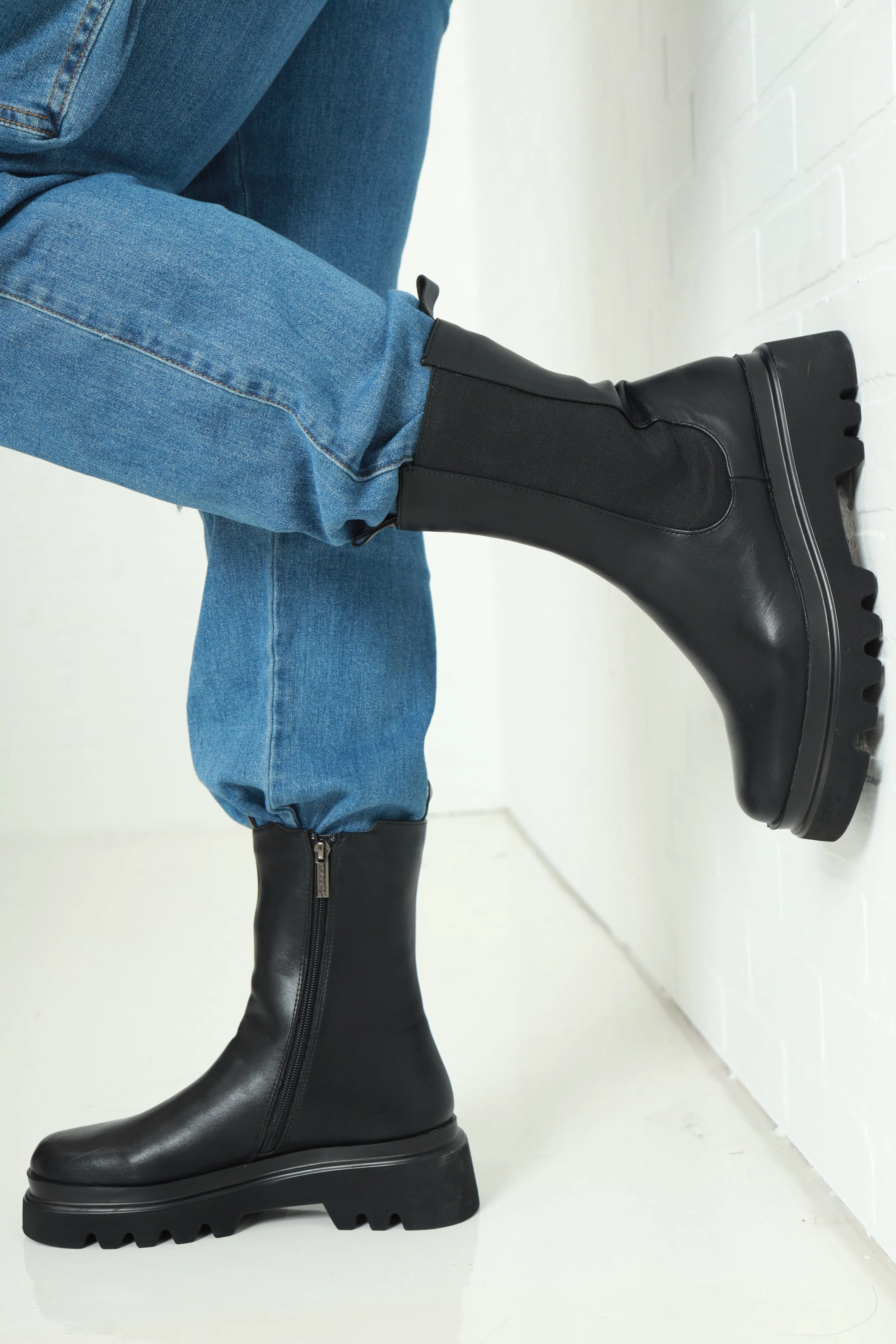 Set The Bar Faux Leather Chelsea Boots - Black sold by Swankaposh product image thumbnail 2