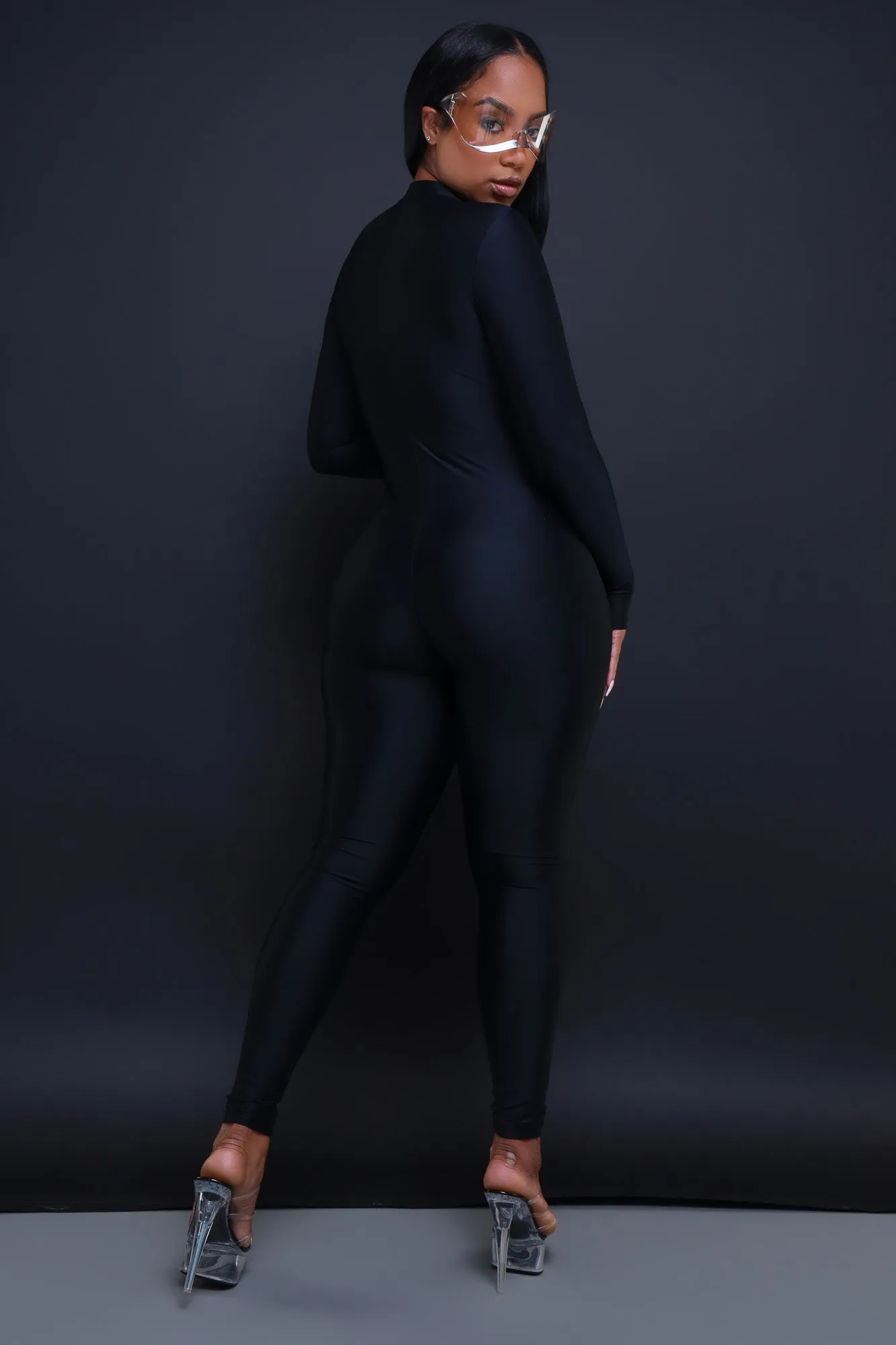 Save Tonight Mock Neck Jumpsuit - Black sold by Swankaposh product image thumbnail 3