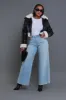 Be Still Cropped Faux Leather Sherpa Jacket - Black/Ivory sold by Swankaposh