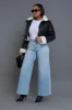 Be Still Cropped Faux Leather Sherpa Jacket - Black/Ivory sold by Swankaposh