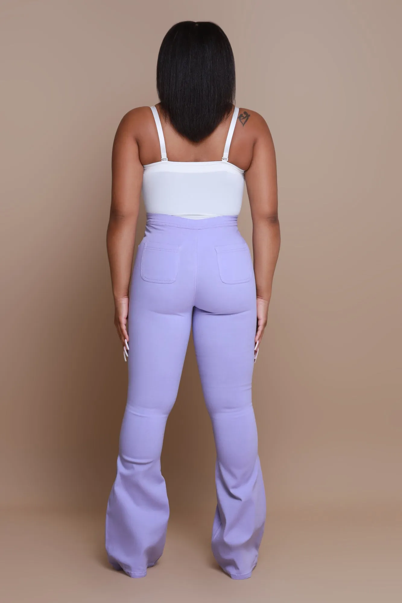Super Swank High Rise Flare Stretchy Jeans - Lavender sold by Swankaposh product image thumbnail 2