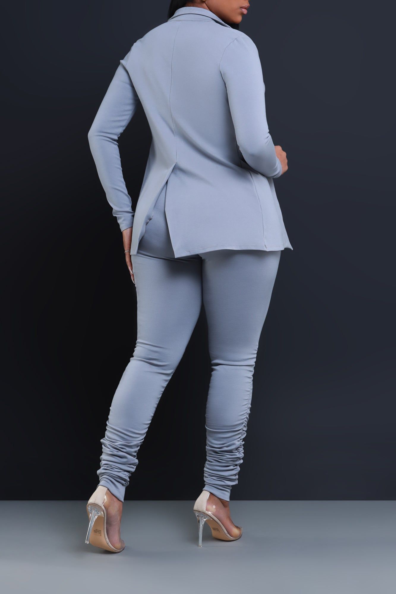 Now Or Never Ruched Leggings - Smoke sold by Swankaposh product image thumbnail 3