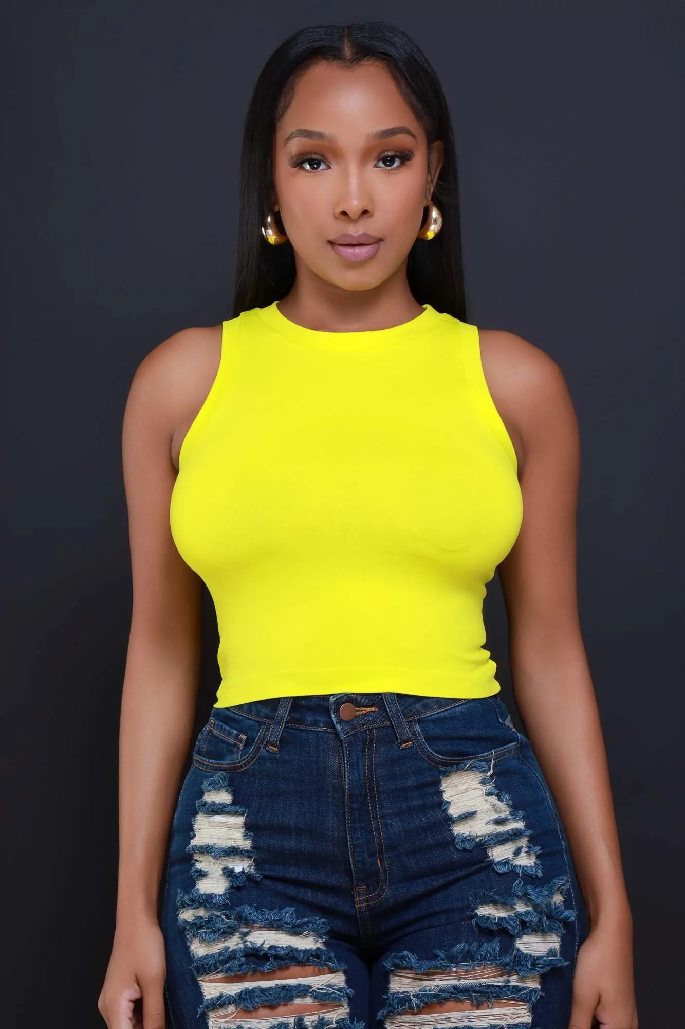 Re-Entry Sleeveless Crop Top - Lime sold by Swankaposh