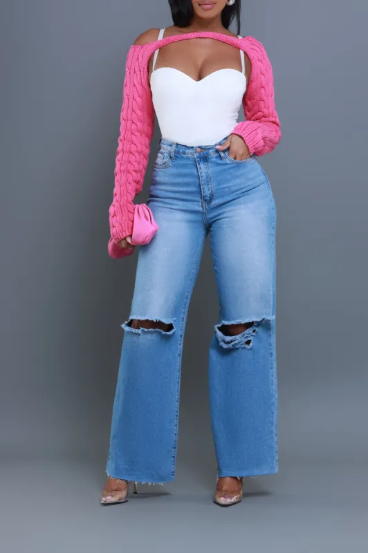 Got It Bad Knit Bolero Sweater - Pink sold by Swankaposh