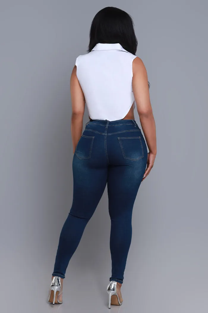 Deep Dive Hourglass High Rise Skinny Jeans - Dark Wash sold by Swankaposh product image thumbnail 2