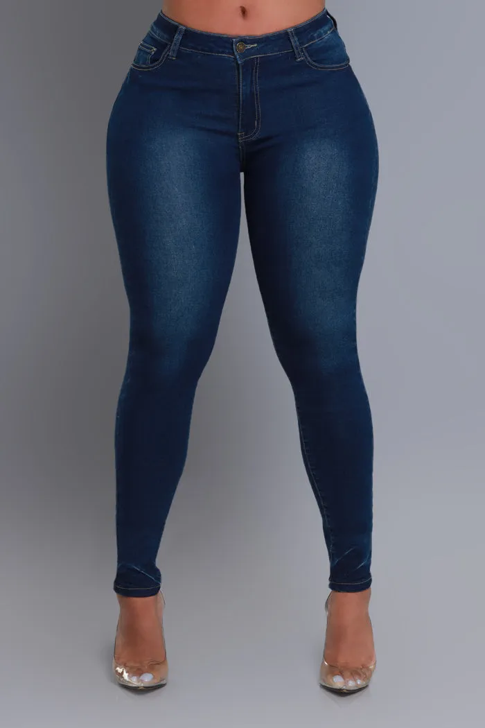 Deep Dive Hourglass High Rise Skinny Jeans - Dark Wash sold by Swankaposh product image thumbnail 4