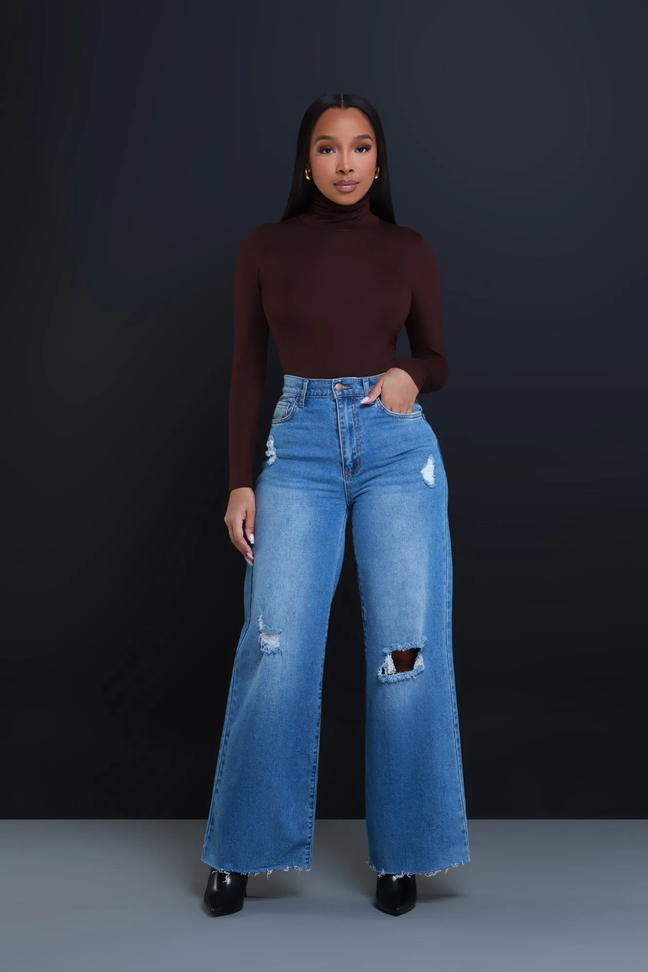 Maneater Turtleneck Bodysuit - Chocolate sold by Swankaposh product image thumbnail 4