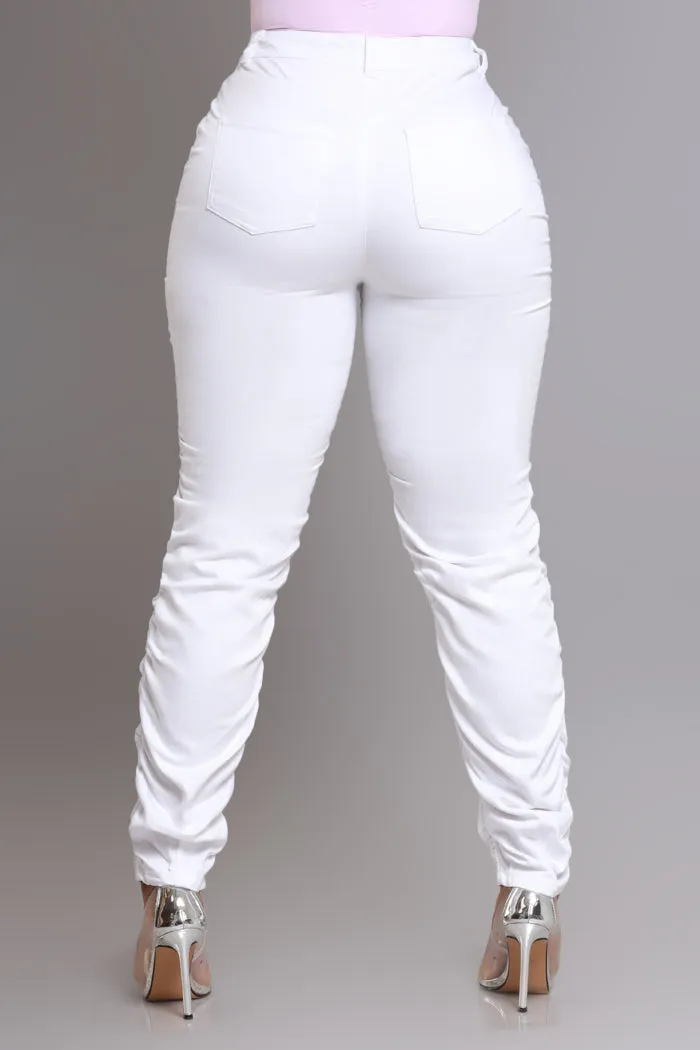 Judgement Day High Rise Ruched Cargo Pants - White sold by Swankaposh product image thumbnail 2