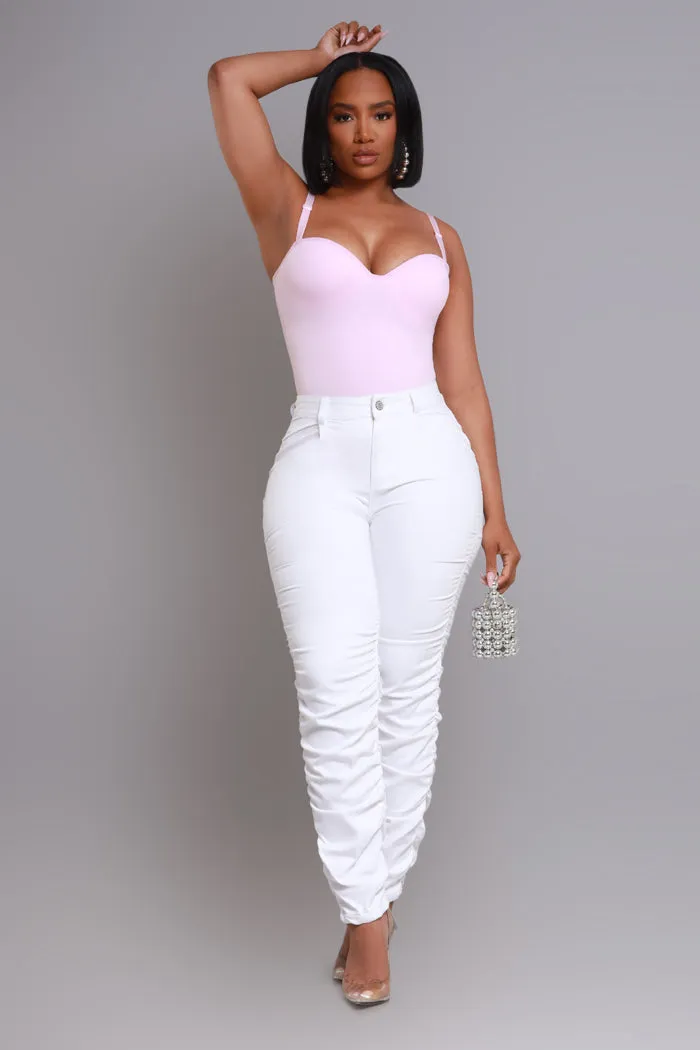 Judgement Day High Rise Ruched Cargo Pants - White sold by Swankaposh product image thumbnail 4