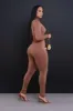 After Hours Open Back Jumpsuit - Chocolate sold by Swankaposh
