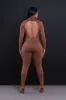 After Hours Open Back Jumpsuit - Chocolate sold by Swankaposh