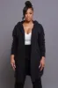 Jump In NUW Long Hooded Cardigan - Black sold by Swankaposh