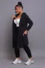 Jump In NUW Long Hooded Cardigan - Black sold by Swankaposh