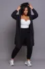 Jump In NUW Long Hooded Cardigan - Black sold by Swankaposh
