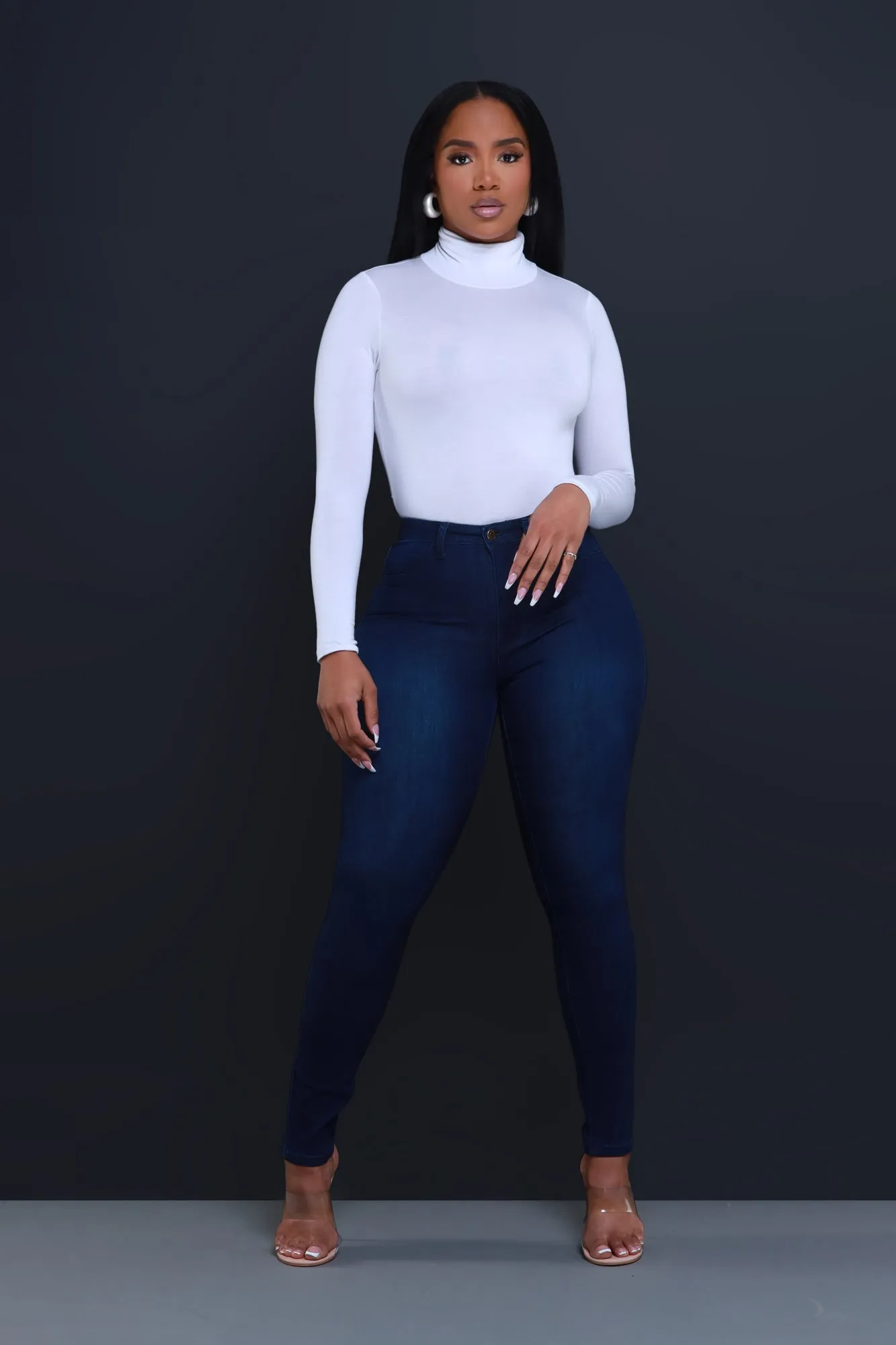 Story High Waist Super Stretch Jeans - Dark Wash sold by Swankaposh product image thumbnail 2