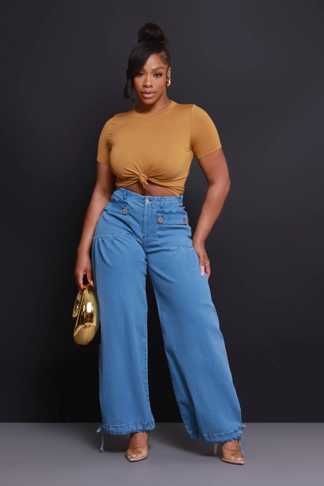 Heartstopper High Rise Wide Leg Jeans - Medium Wash sold by Swankaposh