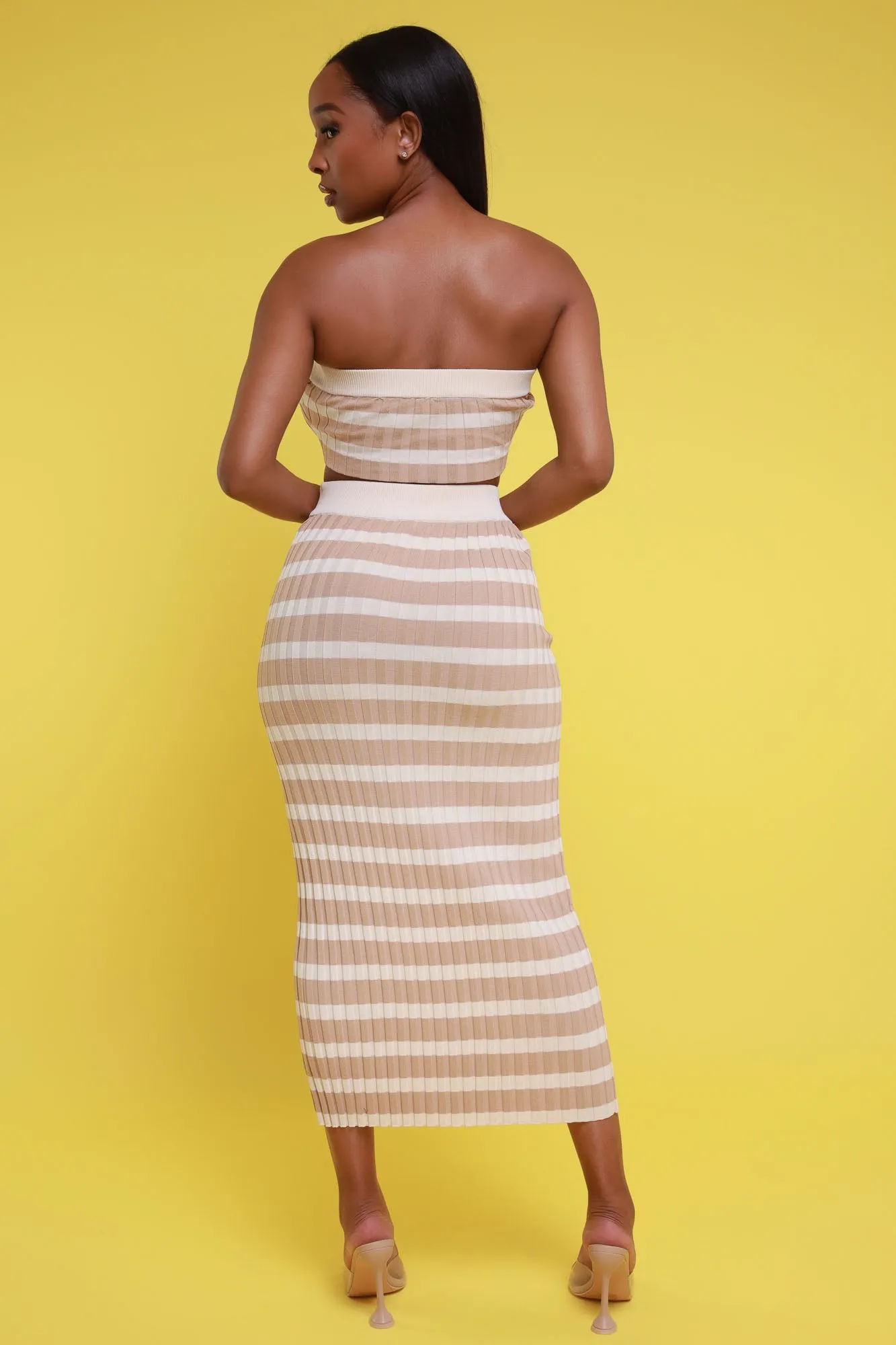 Wishy Washy Cropped Knit Skirt Set - Cream/Beige sold by Swankaposh product image thumbnail 3