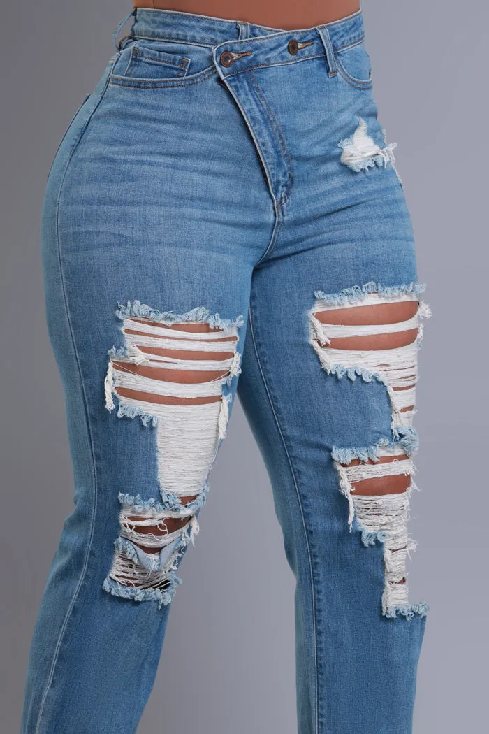Limitless Asymmetrical Zip Bootcut Jeans - Medium Wash sold by Swankaposh product image thumbnail 4