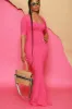 One and Only Mid Sleeve Cellulite Deleter Maxi Dress - Hot Pink sold by Swankaposh