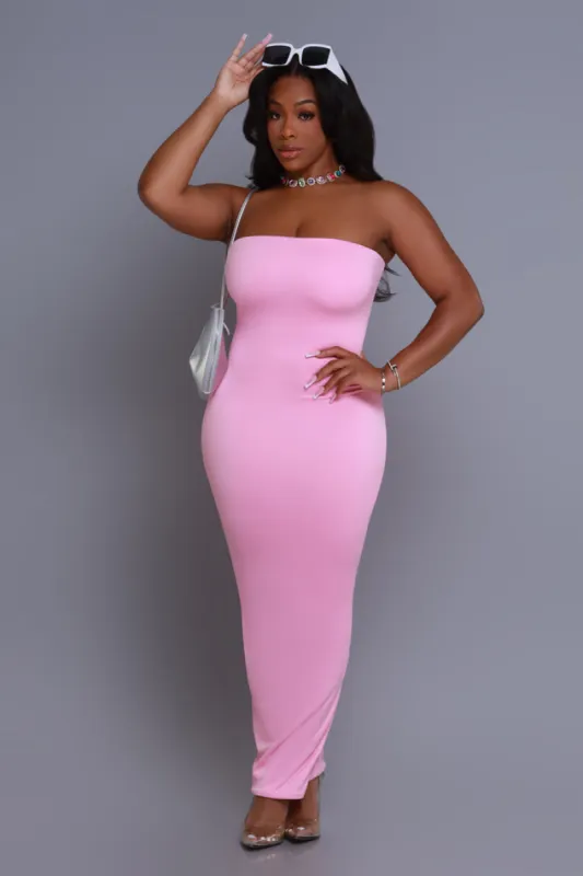 Second Skin Sculpting Strapless Maxi Dress - Light Pink sold by Swankaposh