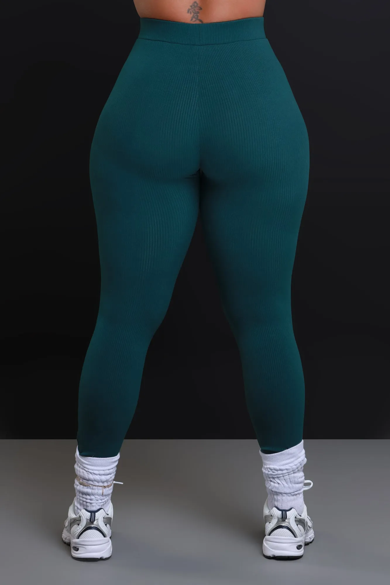 Sweet Tart Cellulite Deleter Ribbed Leggings - Hunter Green sold by Swankaposh product image thumbnail 3