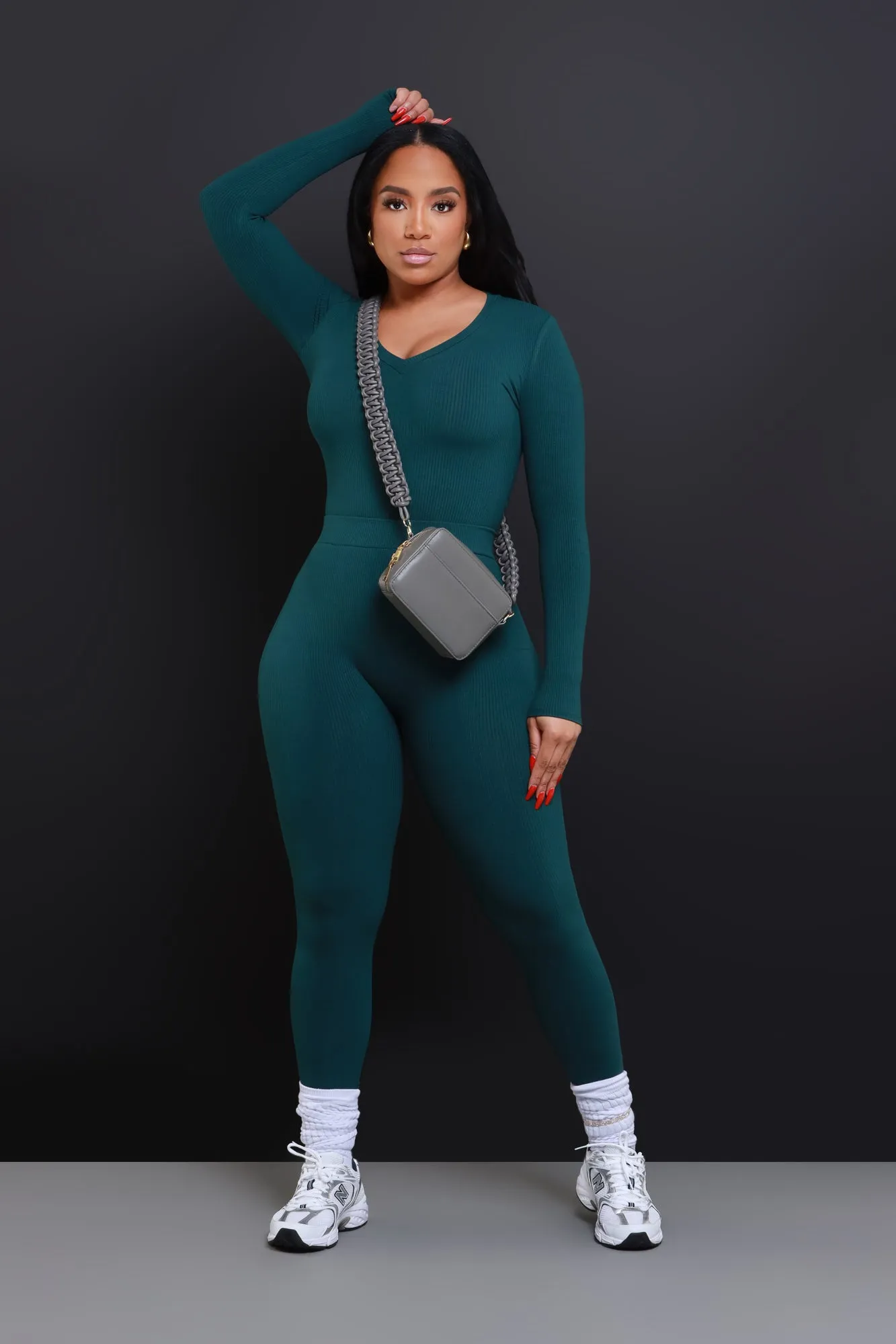 Sweet Tart Cellulite Deleter Ribbed Leggings - Hunter Green sold by Swankaposh