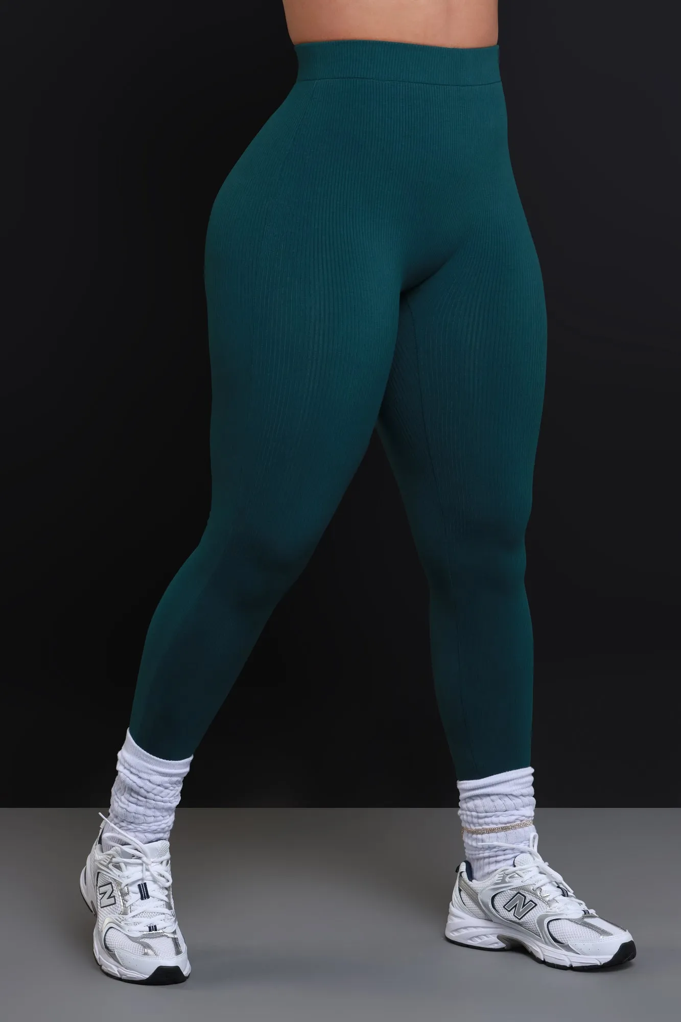 Sweet Tart Cellulite Deleter Ribbed Leggings - Hunter Green sold by Swankaposh product image thumbnail 5