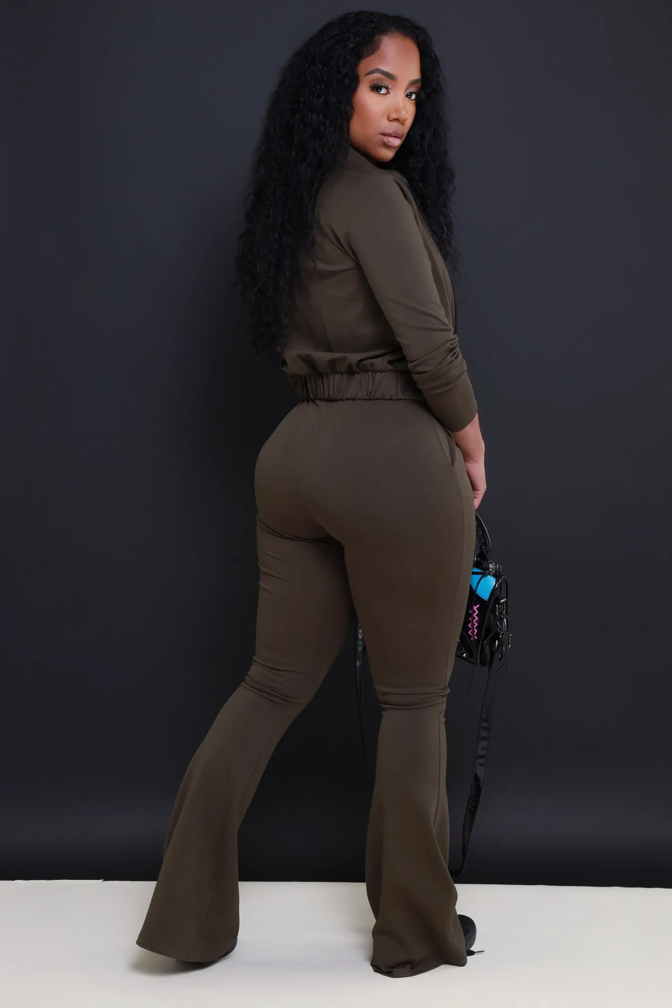 Ready Set Go Flare Tracksuit Set - Olive sold by Swankaposh product image thumbnail 3