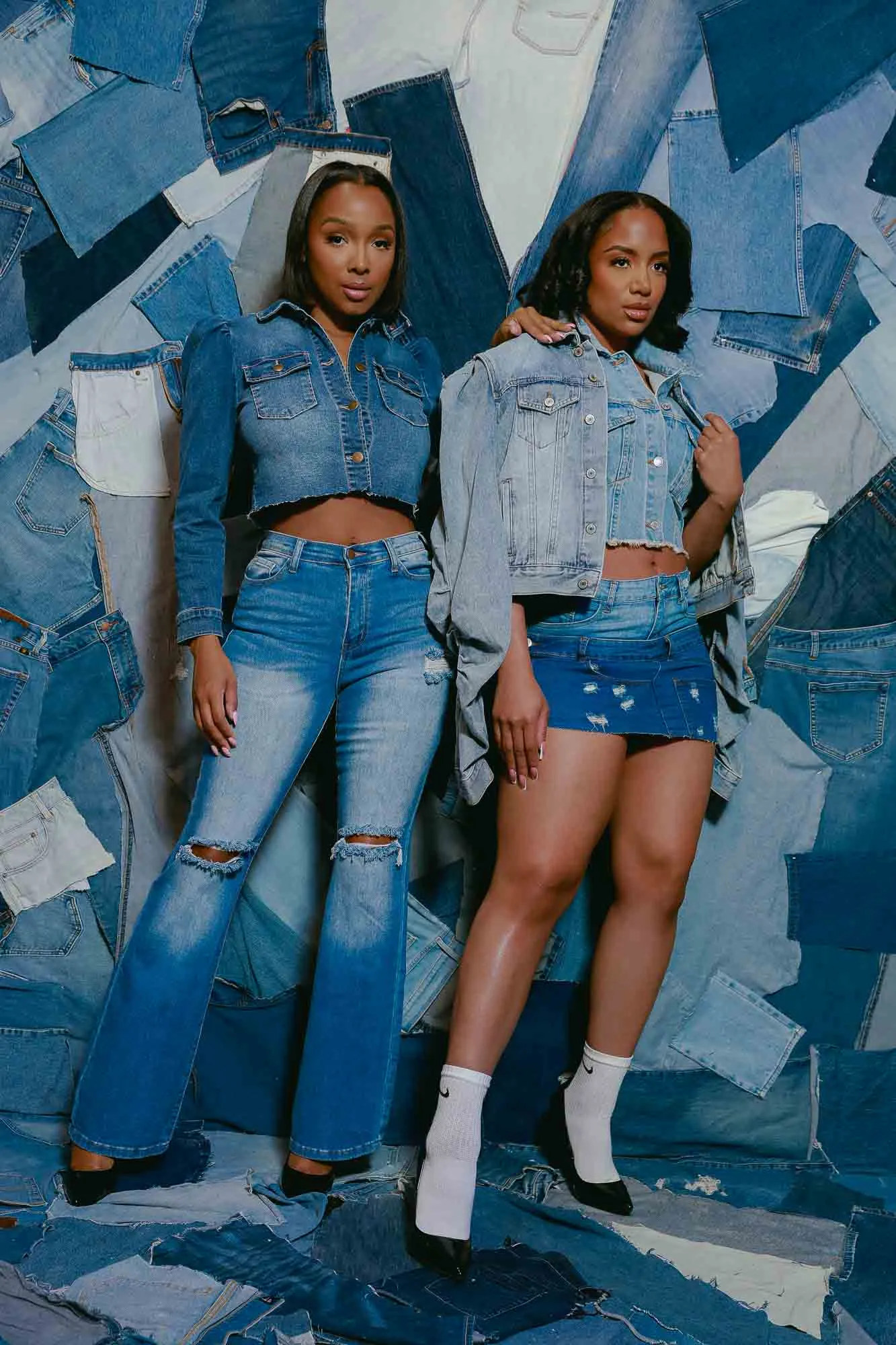 Stick The Landing Cropped Denim Jacket - Medium Wash sold by Swankaposh product image thumbnail 2