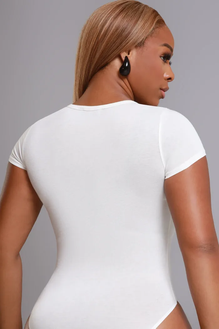 Must Have Basic Bodysuit - White Crew Neck sold by Swankaposh product image thumbnail 2