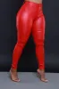Curve You Faux Leather High Rise Pants - Red sold by Swankaposh