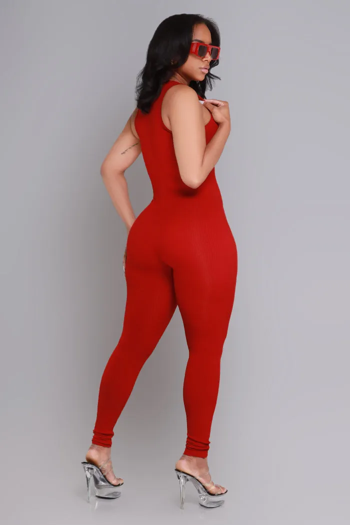 About That Snatched Cellulite Deleter Sleeveless Jumpsuit - Ruby sold by Swankaposh product image thumbnail 2