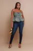 No Crumbs Strapless Denim Crop Top - Vintage Denim sold by Swankaposh