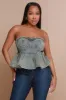 No Crumbs Strapless Denim Crop Top - Vintage Denim sold by Swankaposh
