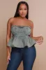 No Crumbs Strapless Denim Crop Top - Vintage Denim sold by Swankaposh