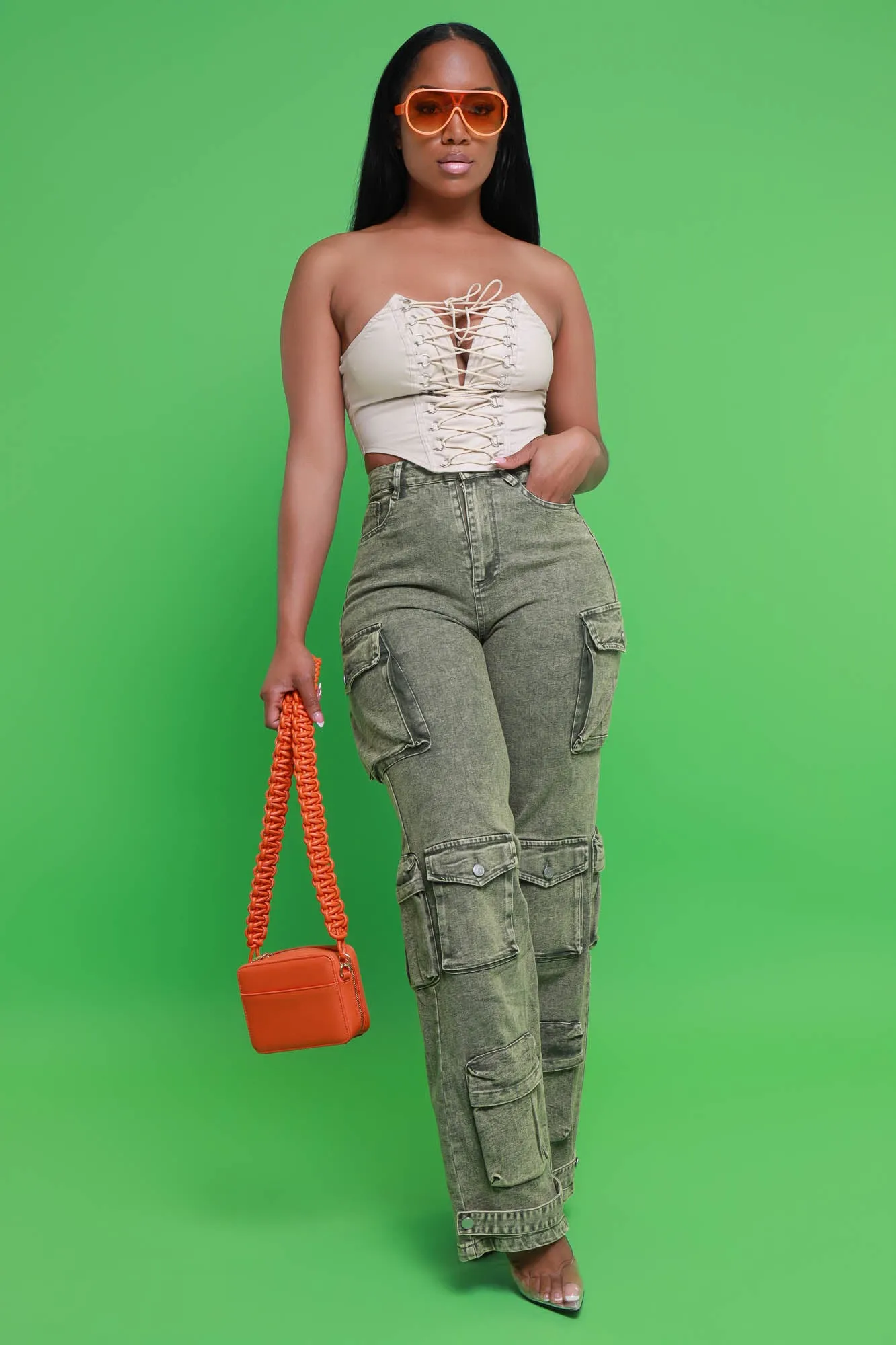 Want It Now Lace Up Corset Top - Beige sold by Swankaposh product image thumbnail 4